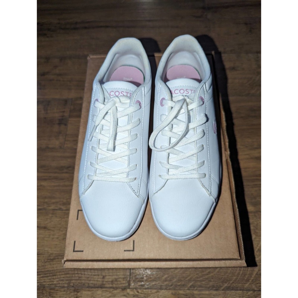 Lacoste Carnaby Evo 222 Womens Lace Up Sneakers White/Pink US Size 6